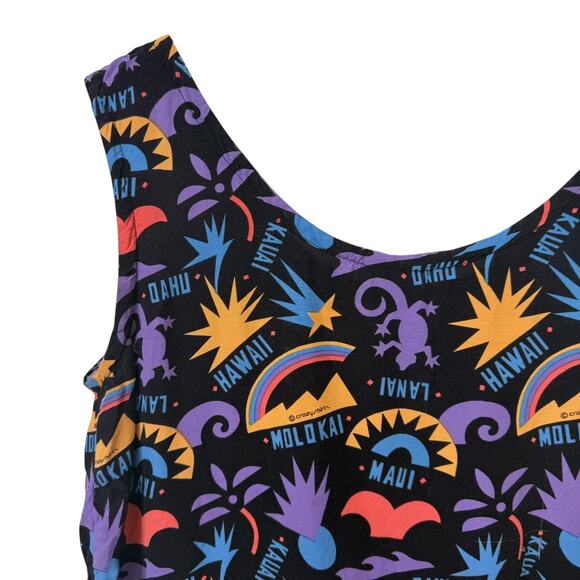 Crazy Shirts Hawaii Vintage Islands Graphic Crop Tank Top Scoop Neck Medium - Picture 5 of 7
